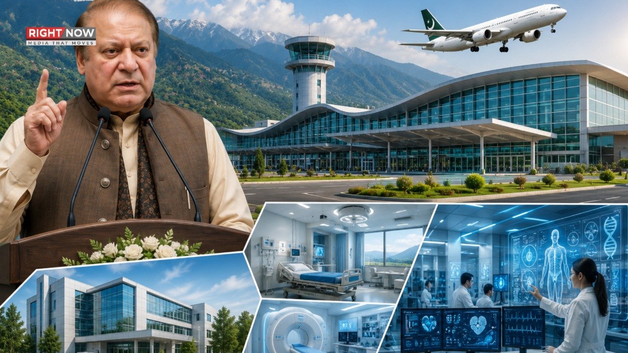 نواز شریف کا آزاد کشمیر میں انٹرنیشنل ایئرپورٹ اور جدید طبی سہولیات کا اعلان