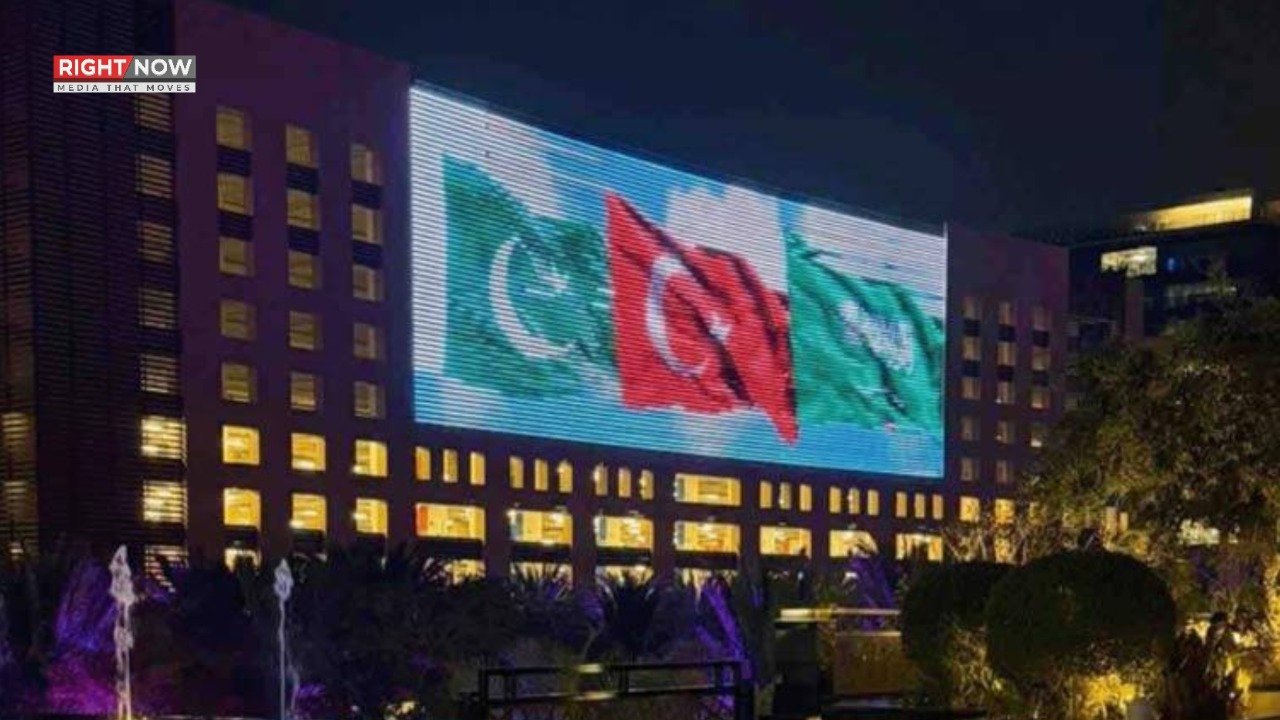 پاک سعودی ترک دفاعی معاہدہ، کراچی کی عمارتیں قومی پرچموں سے روشن