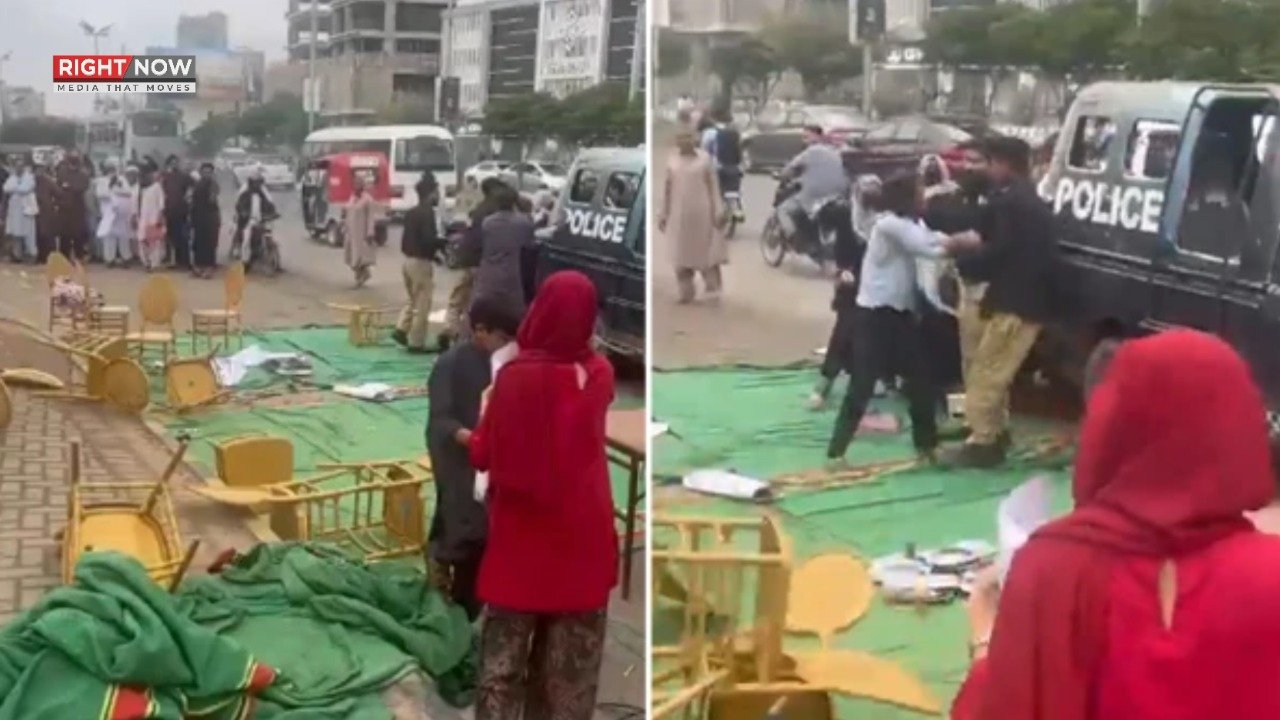کراچی میں یرغمال پاکستانیوں کے اہلخانہ کا احتجاج، پولیس کارروائی میں گرفتاریاں