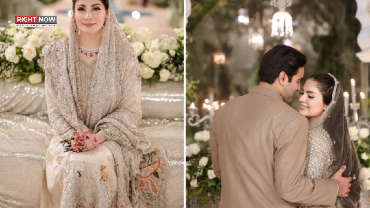 مریم نواز کا بیٹی کے نکاح پر شاہانہ لباس، سوشل میڈیا پر چرچا