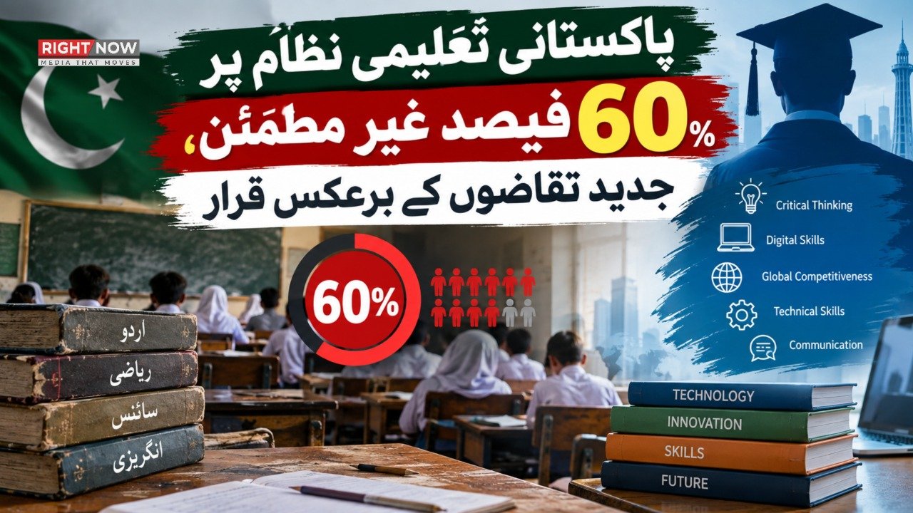 پاکستانی تعلیمی نظام پر 60 فیصد غیر مطمئن، جدید تقاضوں کے برعکس قرار