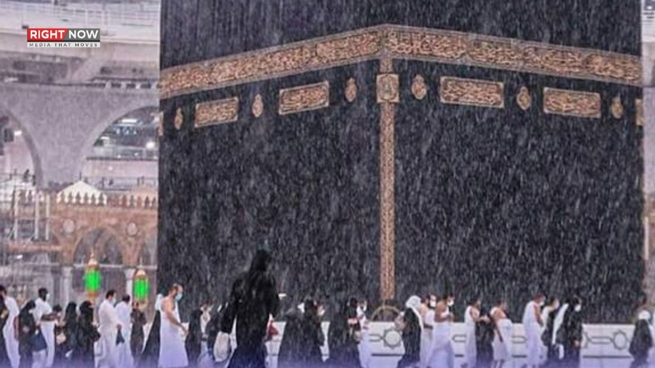 مکہ مکرمہ میں بارش سے موسم خوشگوار، زائرین کا طواف جاری